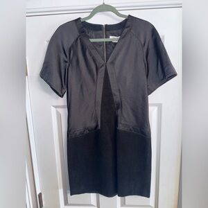 Women’s Helmut Lang Mixed Media Wide Sleeve Dress Size 6 (Medium) Black